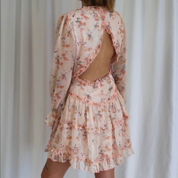 Long Sleeve Floral Mini Dress with Ruffle Detail - Picture 6 of 8
